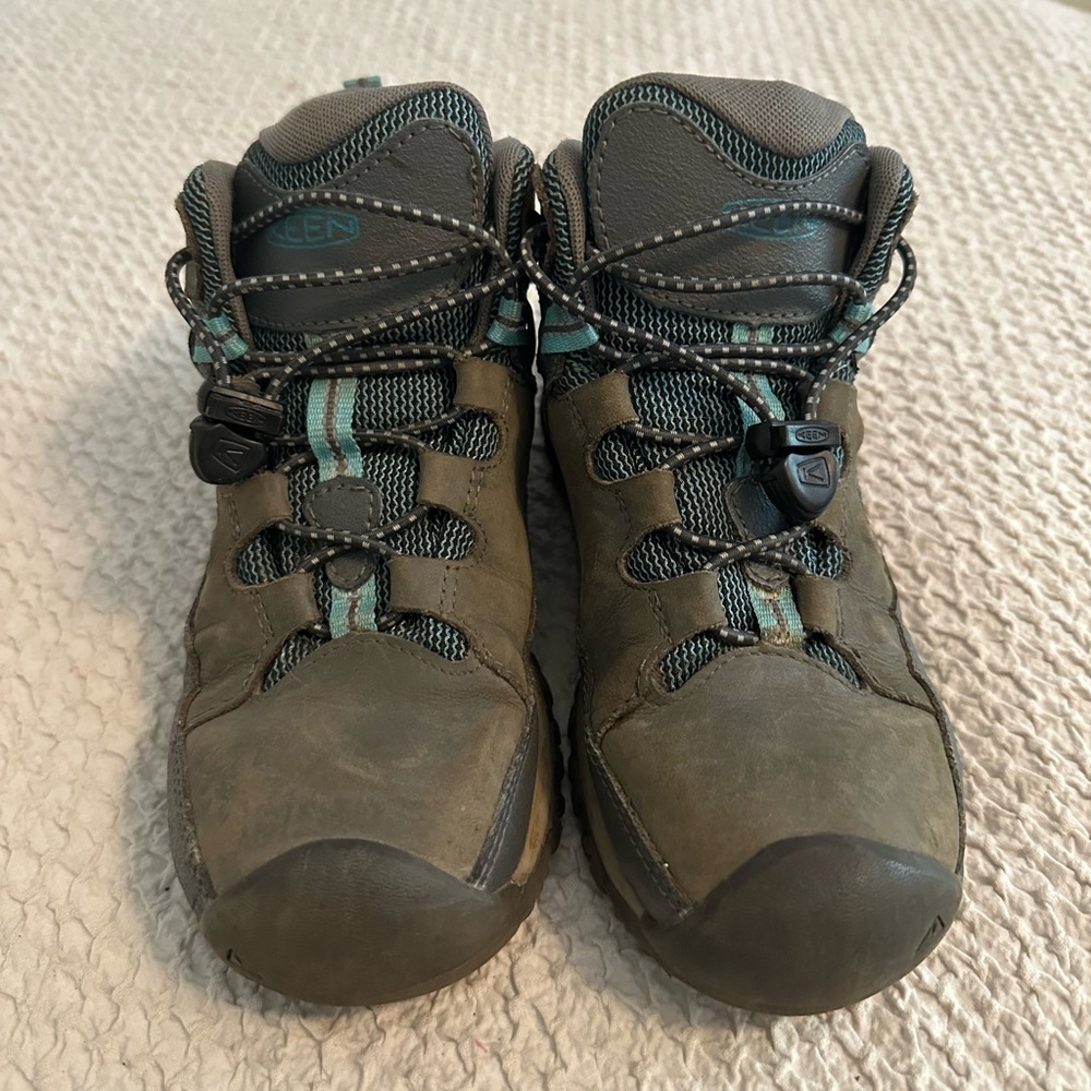 Keen Kids' Olive and Teal Hiking Boots